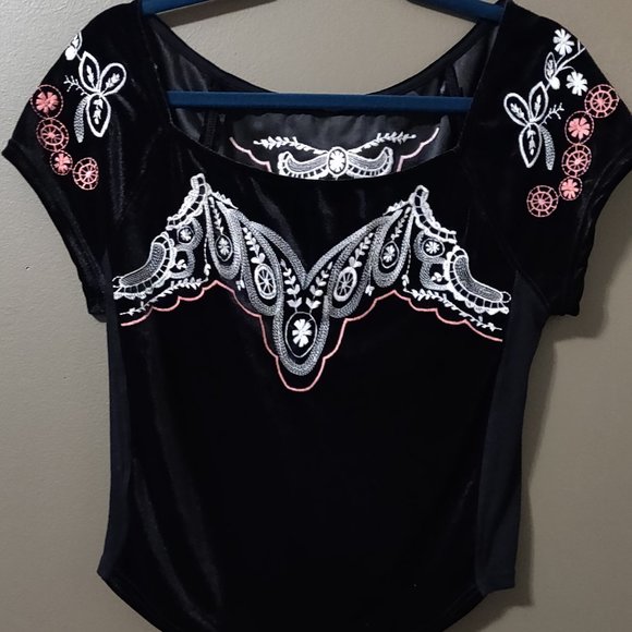 Free People Tops - Free People Black Velvet Party Train Top SIZE Medium